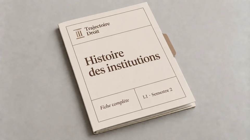 Couverture de la fiche Histoire des institutions L1