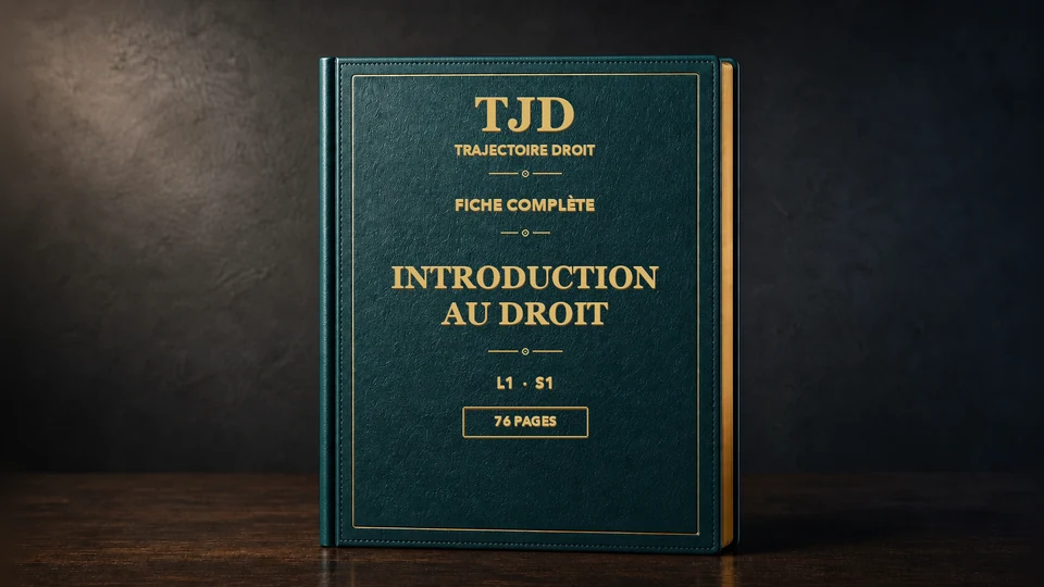 Introduction au droit , fiche complète, couverture Trajectoire Droit