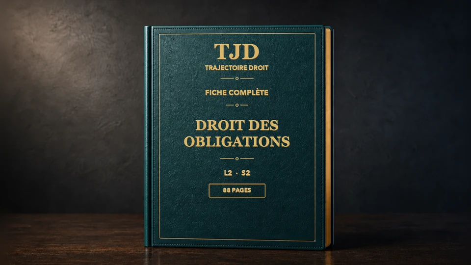 Droit des obligations , fiche complète, couverture Trajectoire Droit