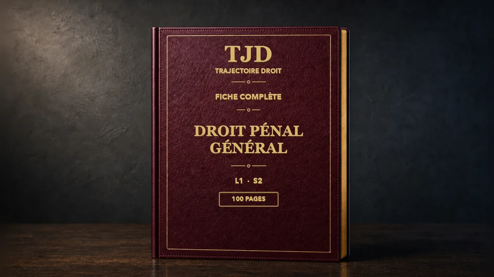 Droit pénal général , fiche complète, couverture Trajectoire Droit