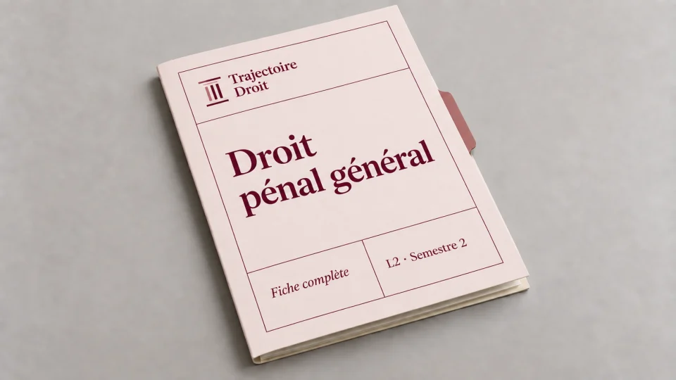 Couverture de la fiche Droit pénal général L2