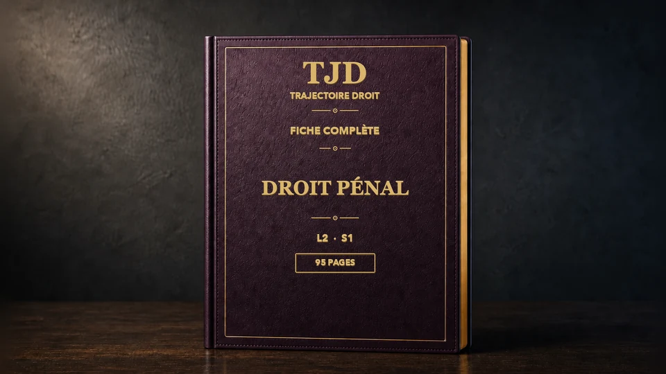 Droit pénal , fiche complète, couverture Trajectoire Droit