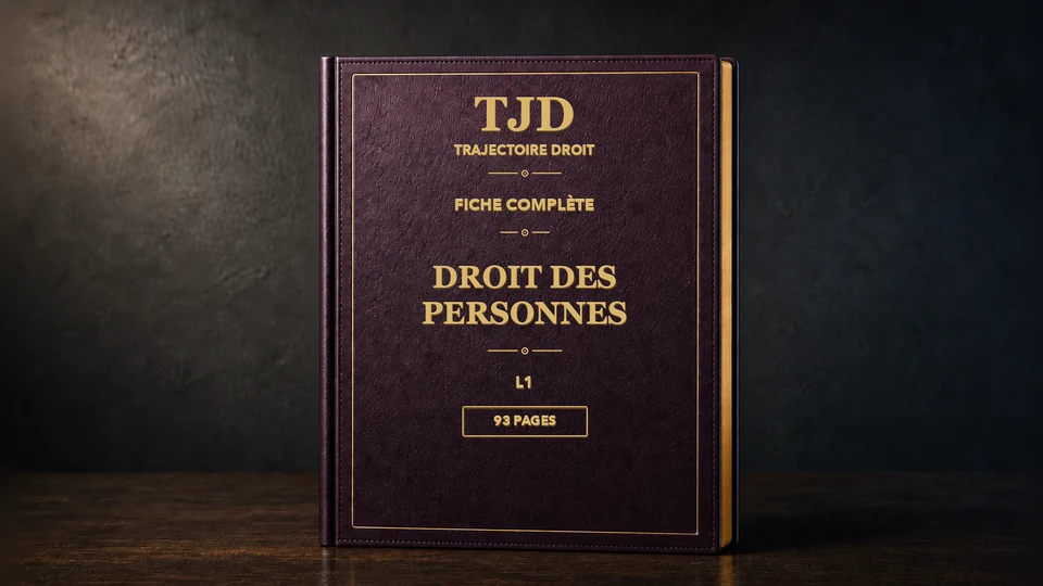 Droit des personnes , fiche complète, couverture Trajectoire Droit