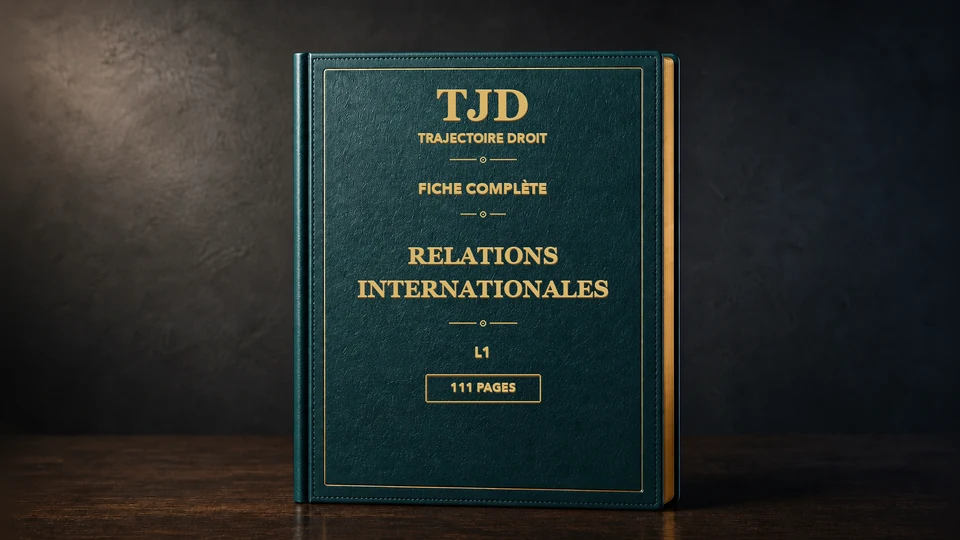 Relations internationales, fiche complète, couverture Trajectoire Droit