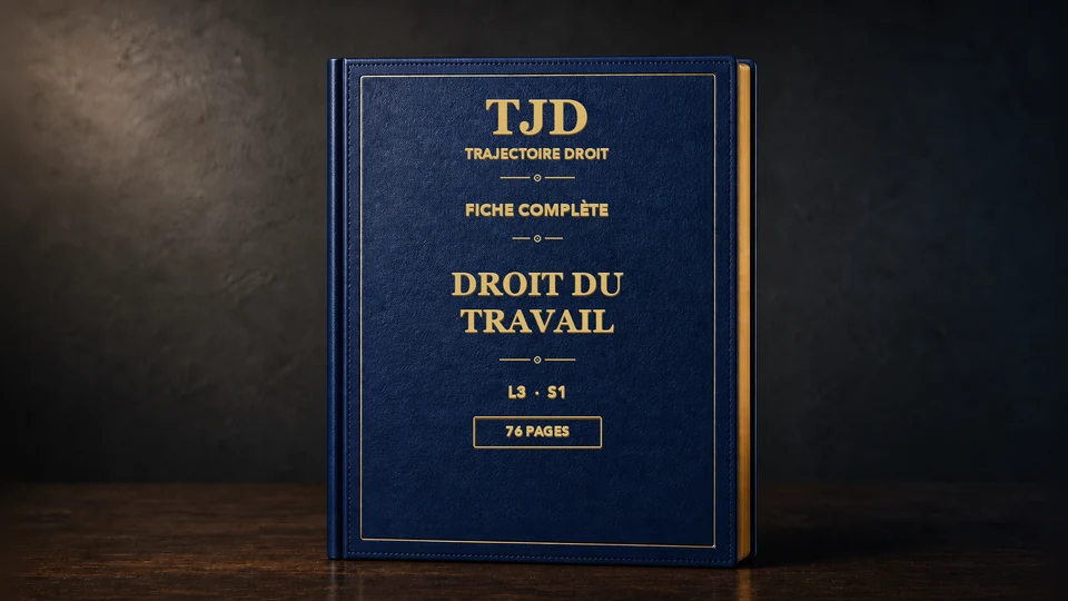 Droit du travail , fiche complète, couverture Trajectoire Droit