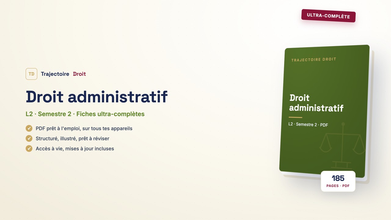 Droit administratif, fiche ultra-complète, couverture Trajectoire Droit