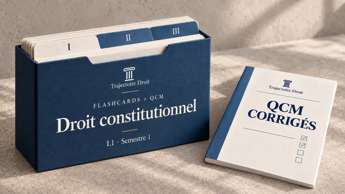Flashcards et QCM Droit constitutionnel, couverture Trajectoire Droit