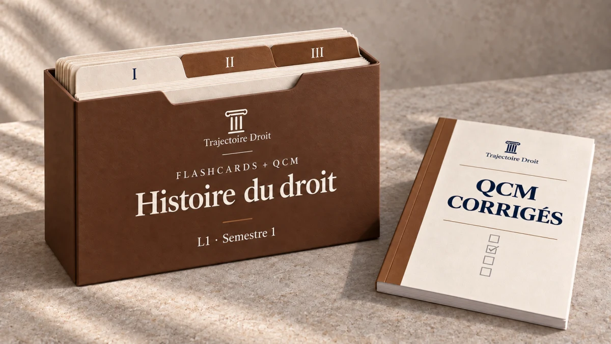 Flashcards et QCM Histoire du droit, couverture Trajectoire Droit
