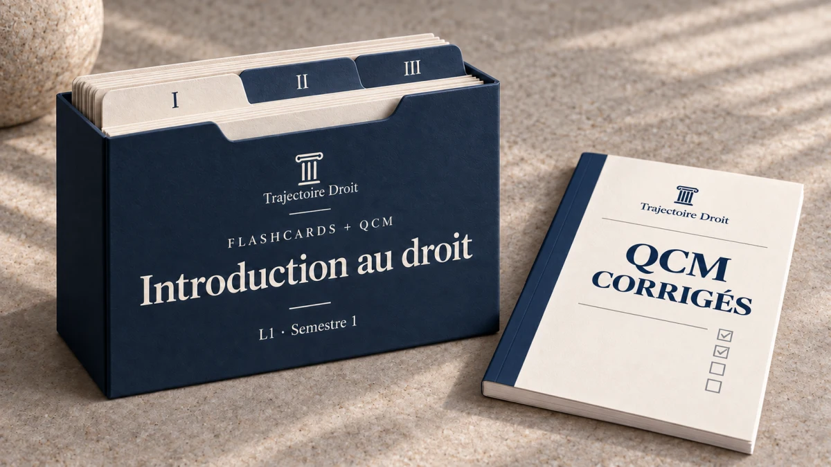 Flashcards et QCM Introduction au droit, couverture Trajectoire Droit