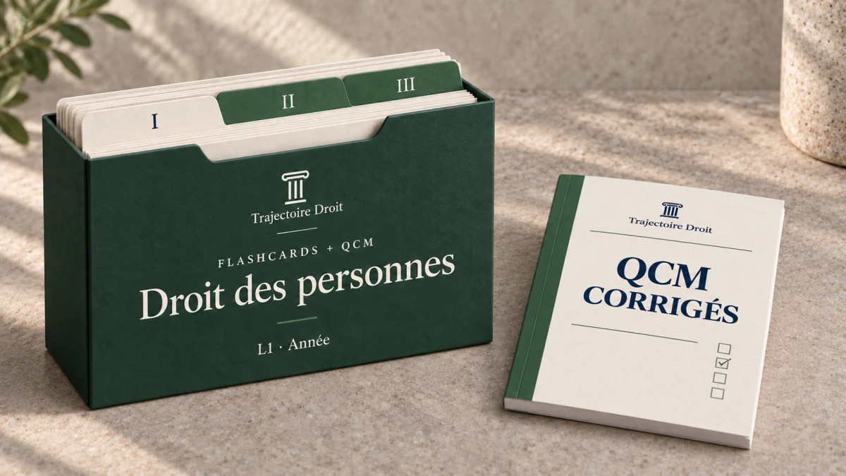 Flashcards et QCM Droit des personnes, couverture Trajectoire Droit