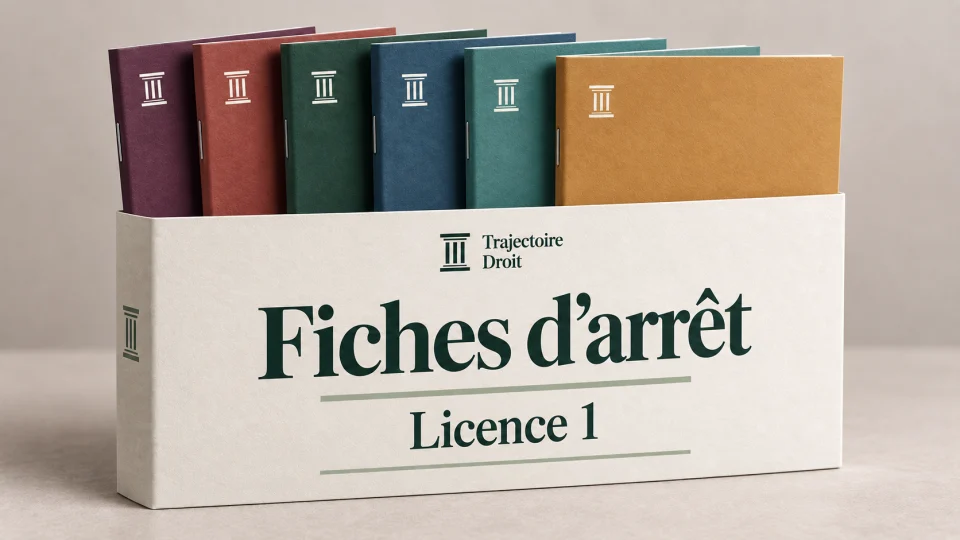 Pack annuel de fiches d'arrêt L1, couverture Trajectoire Droit