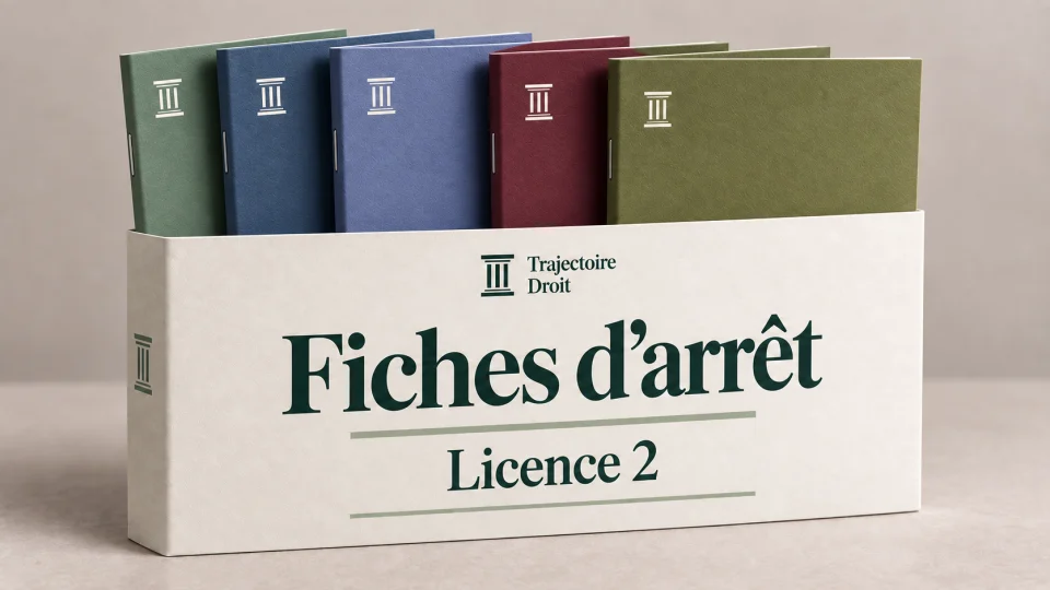 Pack annuel de fiches d'arrêt L2, couverture Trajectoire Droit