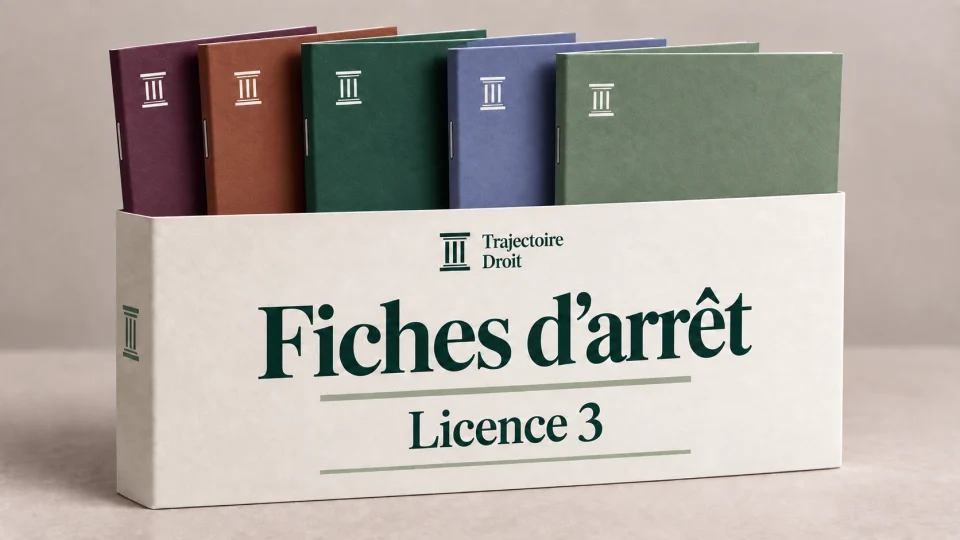 Pack annuel de fiches d'arrêt L3, couverture Trajectoire Droit