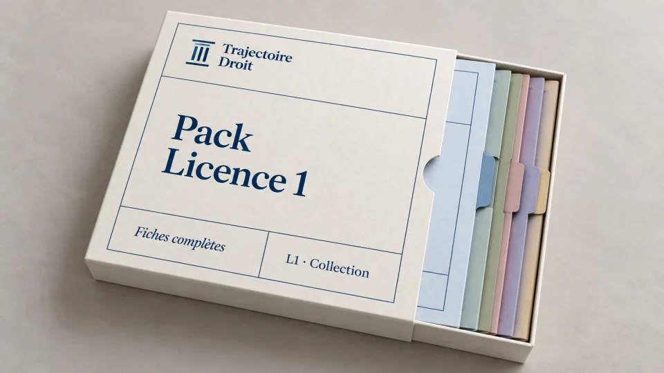 Exemple de pack d'une année, couverture Trajectoire Droit