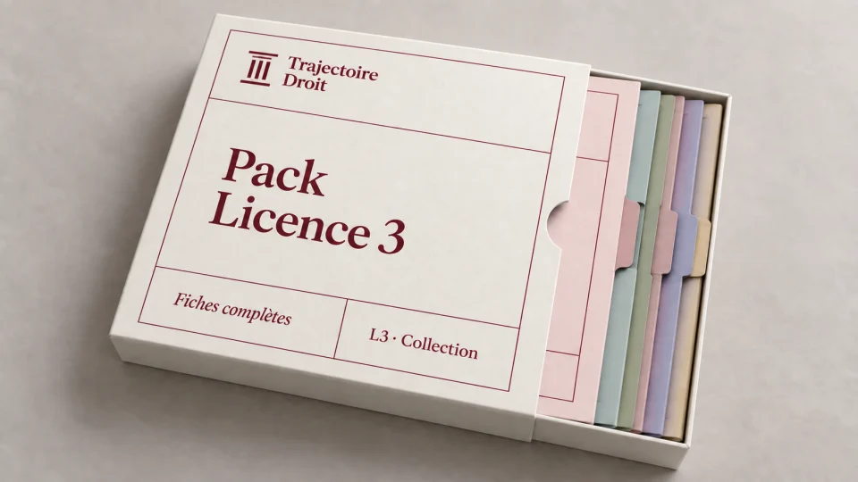 Pack Licence 3, toutes les fiches de droit, couverture Trajectoire Droit