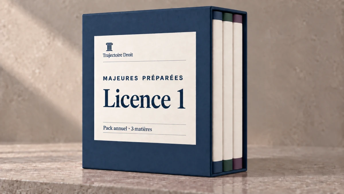Pack annuel de majeures préparées L1, couverture Trajectoire Droit
