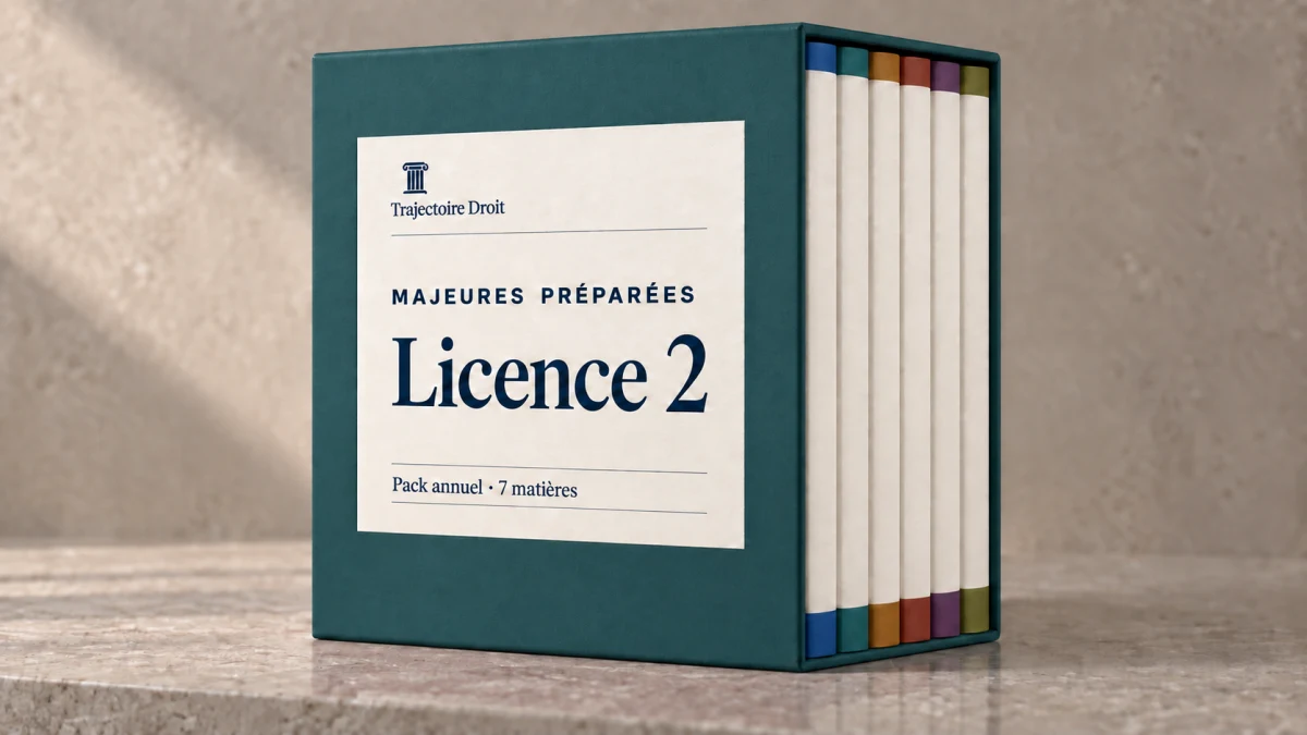 Pack annuel de majeures préparées L2, couverture Trajectoire Droit