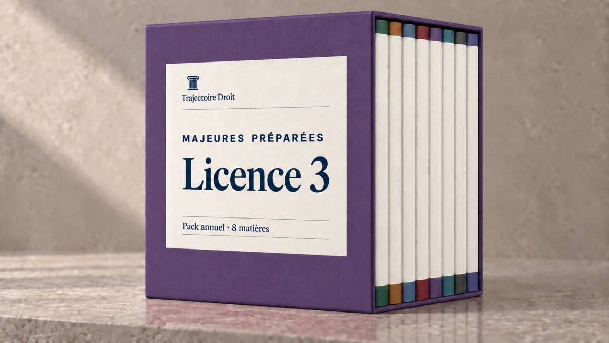 Pack annuel de majeures préparées L3, couverture Trajectoire Droit